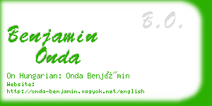 benjamin onda business card